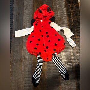 NWT Ladybug Costume Infant Girl Size 3-6 Month Tights Long Sleeve Shirt Costume
